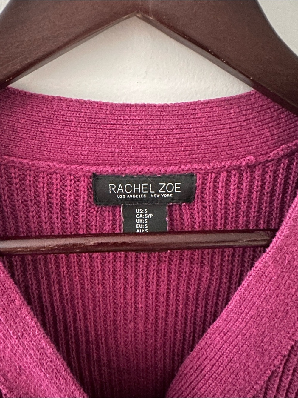 Rachel Zoe Berry V-Neck Button Ribbed Sweater - Picture 2 of 2